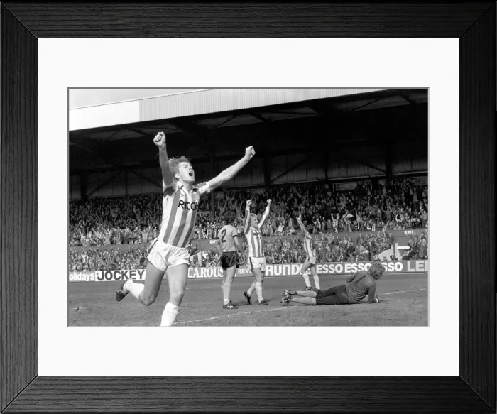 Framed Print : Stoke City 2 v. Wolverhampton Wanderers 1. Division 1 Football. April 1982 MF06-40-053 Framed Print : Stoke City 2 v. Wolverhampton Wanderers 1. Division 1 Football. April 1982 MF06-40-053