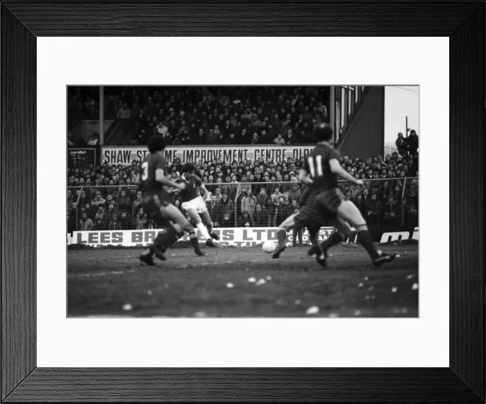 Framed Print : English League Division Two match. Oldham Athletic 0 v Blackburn Rovers 3