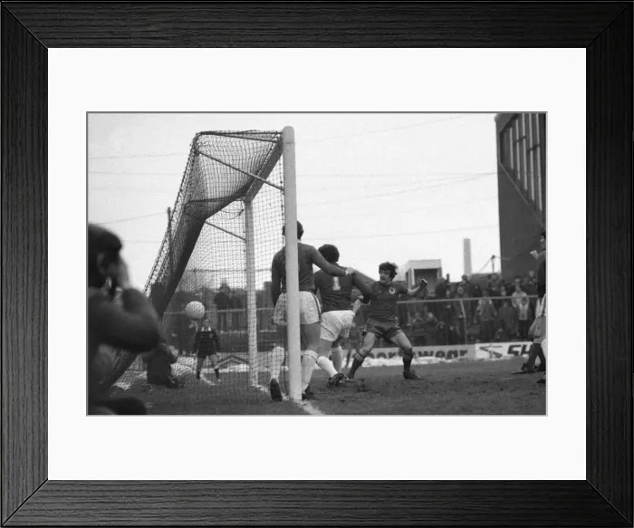 Framed Print : English League Division Two match. Oldham Athletic 0 v Blackburn Rovers 3