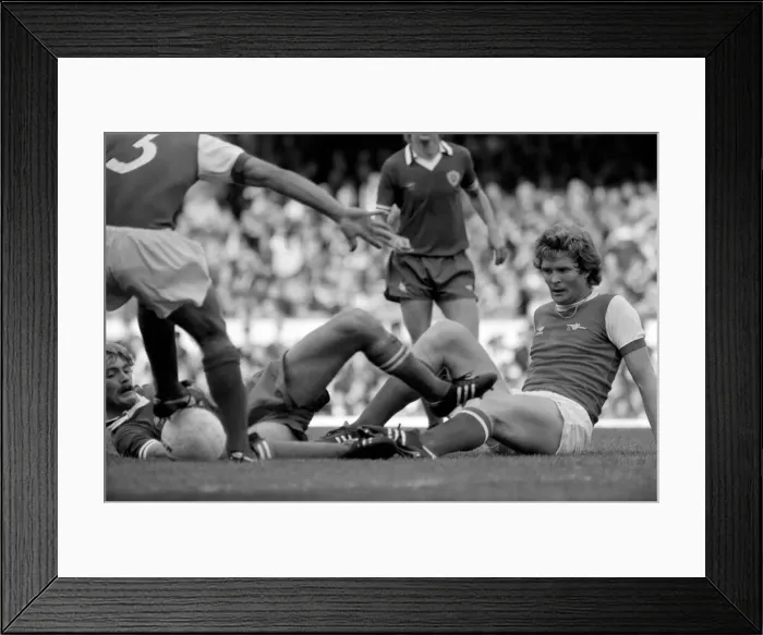 Framed Print : Division 1 football. Arsenal 1 v. Leicester 0. October 1980 LF04-38-007 Framed Print : Division 1 football. Arsenal 1 v. Leicester 0. October 1980 LF04-38-007