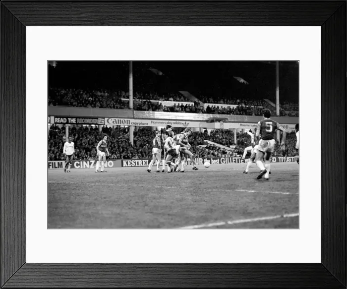 Framed Print : Division 1 football. West Ham United 3 v. Arsenal 1. December 1983 LF14-33-042 Framed Print : Division 1 football. West Ham United 3 v. Arsenal 1. December 1983 LF14-33-042
