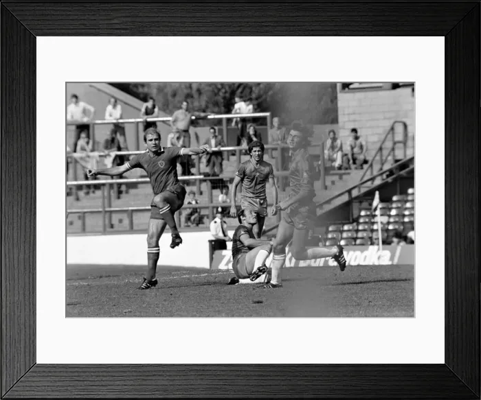 Framed Print : English League Division Two match at Stamford Bridge. Chelsea 1 v Leicester City 1 Framed Print : English League Division Two match at Stamford Bridge. Chelsea 1 v Leicester City 1
