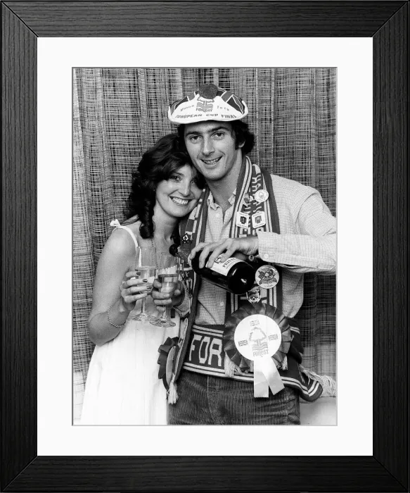 Framed Print : Trevor Francis goal scorer with wife 1979 after European Cup Final victory over