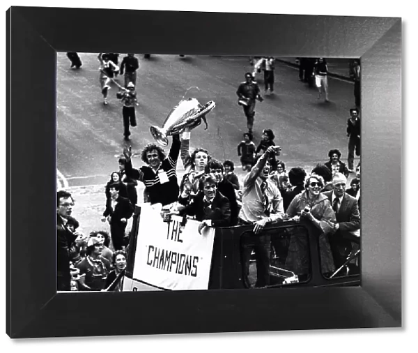 Liverpool football team parade on open top bus 1978 European Cup Winners against Bruges