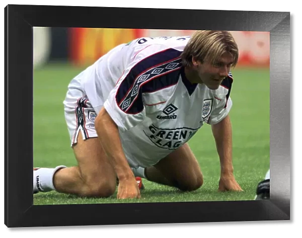 David Beckham England footballer training June 1998 in Toulose in France for