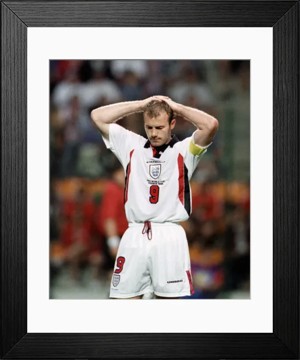 Framed Print : Alan Shearer England footballer in France June 1998 for the World Cup is Framed Print : Alan Shearer England footballer in France June 1998 for the World Cup is