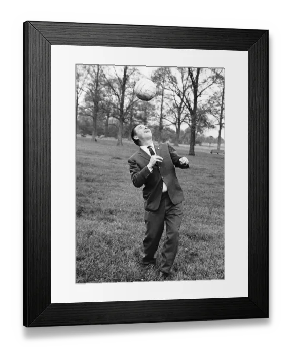 Framed Print : Ferenc Puskas of Hungary and Real Madrid football club displays some of his ball control Framed Print : Ferenc Puskas of Hungary and Real Madrid football club displays some of his ball control