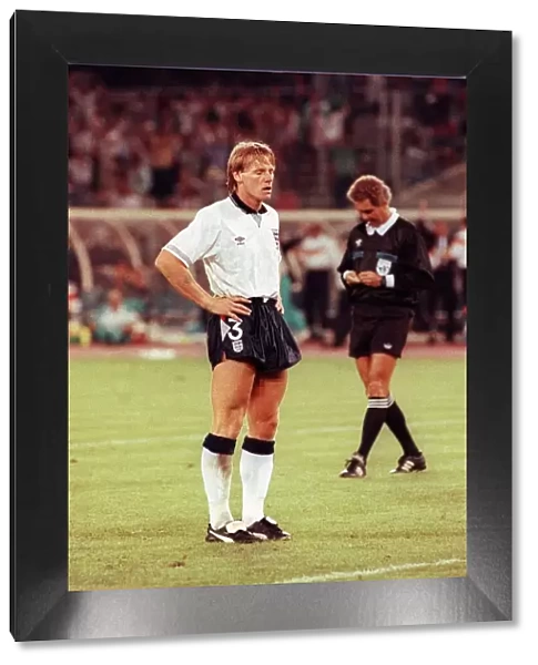 World Cup 1990 Semi Final England 1 West Germany 1 Stuart Pearce stands with