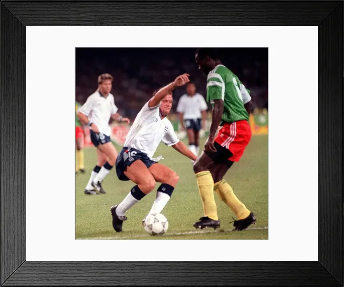 Framed Print : World Cup 1990 Quarter final England 3 Cameroon 2 after extra Framed Print : World Cup 1990 Quarter final England 3 Cameroon 2 after extra