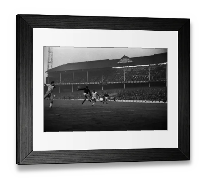Framed Print : Janos Farkas scores for Hungary v Brazil in world cup 1966July 1966 1960s