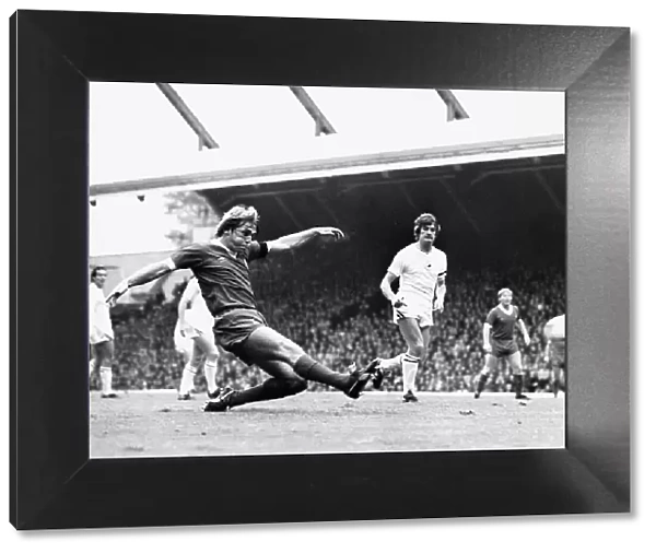 Kenny Dalglish footballer Liverpool FC kicks ball shot shooting against Swansea 1981