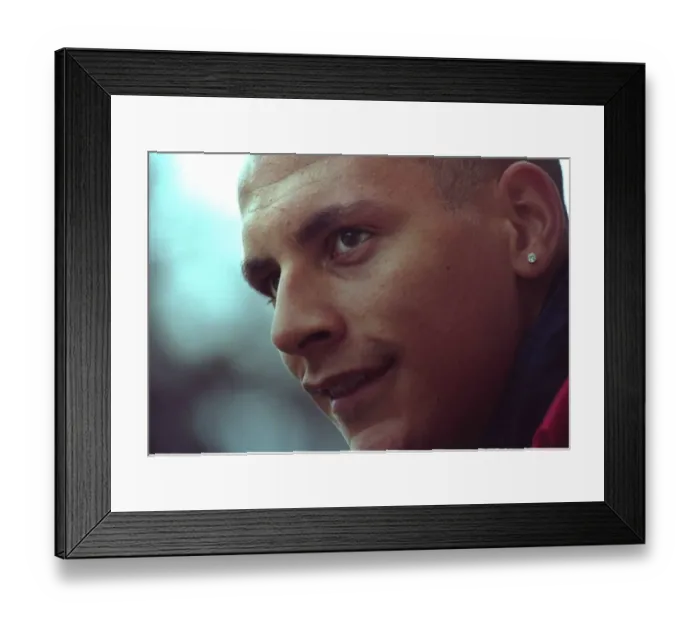 Framed Print : Rio Ferdinand Football player after Englands final training session before flying to