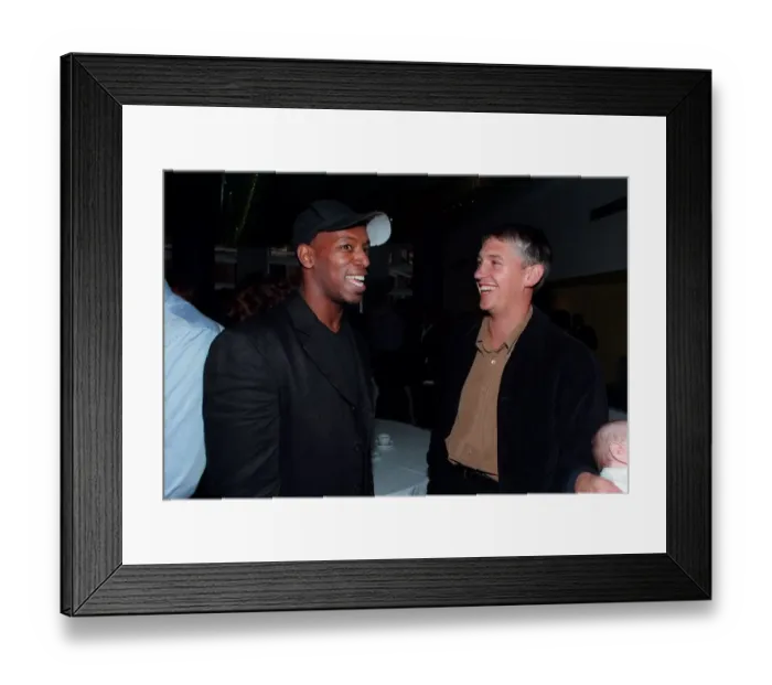 Framed Print : Ian Wright Football March 98 Arsenal footballer with TV Presenter Framed Print : Ian Wright Football March 98 Arsenal footballer with TV Presenter