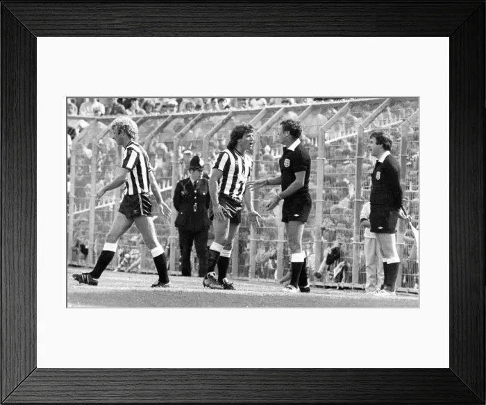 Framed Print : Kevin Keegan Newcastle Uniteds skipper protests to the referee at the Newcastle v Framed Print : Kevin Keegan Newcastle Uniteds skipper protests to the referee at the Newcastle v