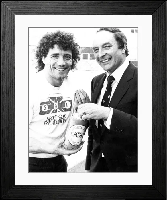 Framed Print : Kevin Keegan with Sports Aid Foundation governor Reg Corbridge. Circa 1983 Framed Print : Kevin Keegan with Sports Aid Foundation governor Reg Corbridge. Circa 1983