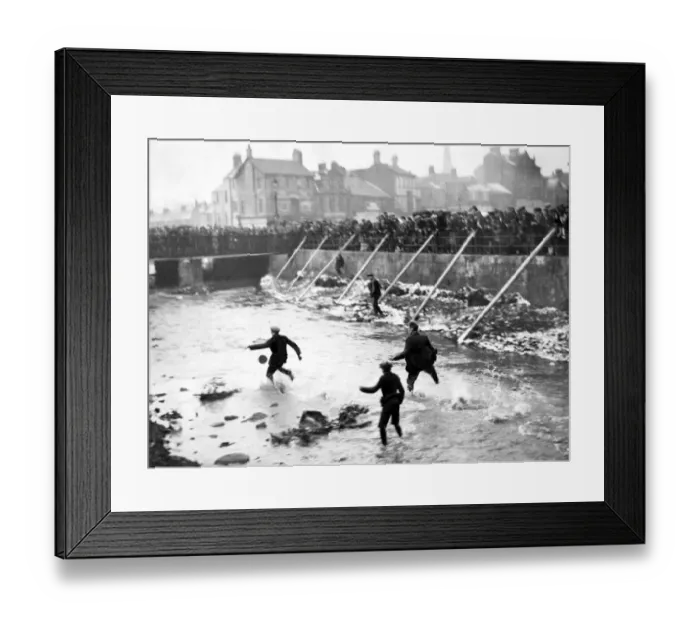 Framed Print : A scene from the Chester-le-Street annual Shrovetide football match in 1929 Framed Print : A scene from the Chester-le-Street annual Shrovetide football match in 1929