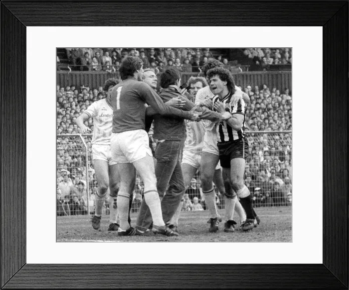 Framed Print : Newcastle skipper Kevin Keegan angered by a spectator who ran on the pitch Framed Print : Newcastle skipper Kevin Keegan angered by a spectator who ran on the pitch