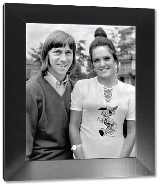 Arsenal footballer Charlie George and girlfriend. July 1971