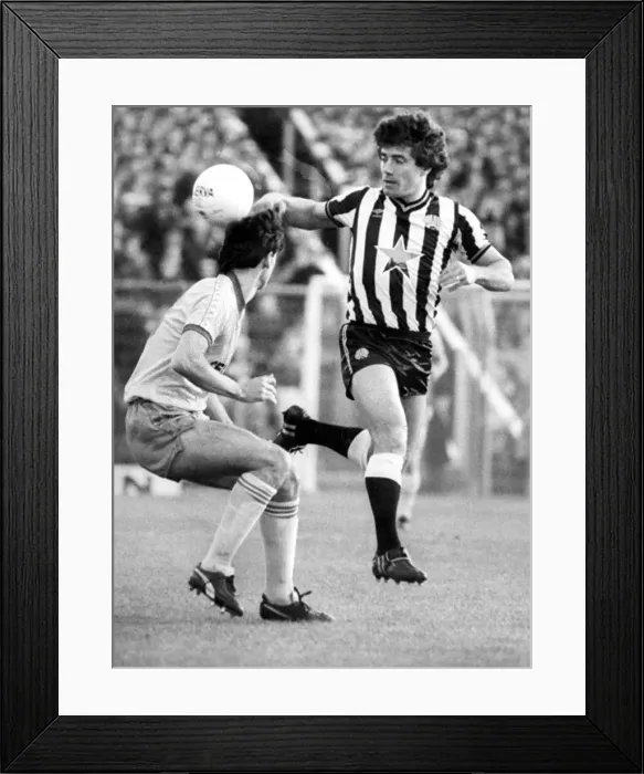 Framed Print : Kevin Keegan flicks a neat header past Huddersfield Framed Print : Kevin Keegan flicks a neat header past Huddersfield