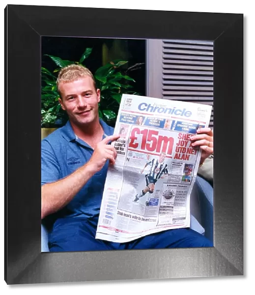 Alan Shearer making the news after signing for his boyhood club Newcastle United