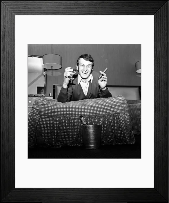 Framed Print : Manchester City star who will not play in the final, Neil Young celebrating the birth of