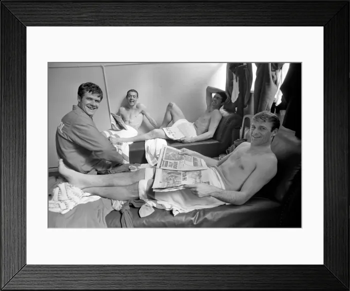Framed Print : The Liverpool players who knocked champions Manchester United out at Old Trafford