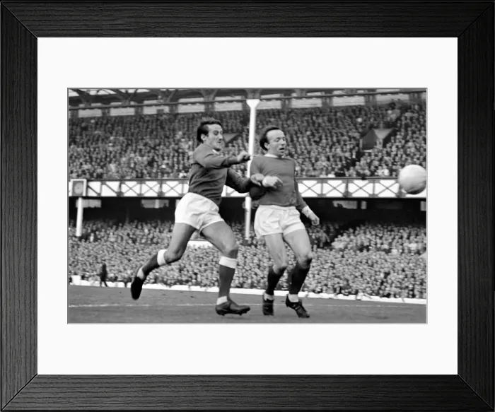 Framed Print : Nobby Stiles in action during the match between Manchester United and Everton