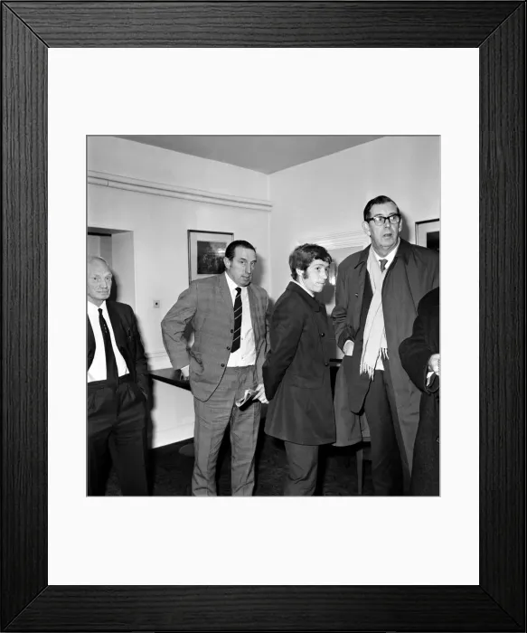 Framed Print : Alan Ball and Harry Callerick before FA Disciplinary committee hearing at Derby