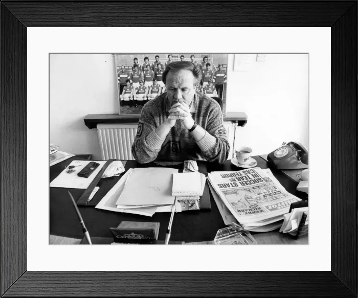 Framed Print : Football Manager Ron Atkinson. February 1986 P008324 Framed Print : Football Manager Ron Atkinson. February 1986 P008324