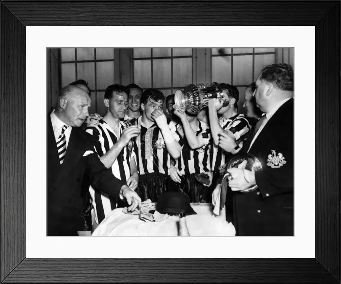 Framed Print : FA Cup Final 1955 - Newcastle vs Manchester City Members of the Newcastle F. C Framed Print : FA Cup Final 1955 - Newcastle vs Manchester City Members of the Newcastle F. C
