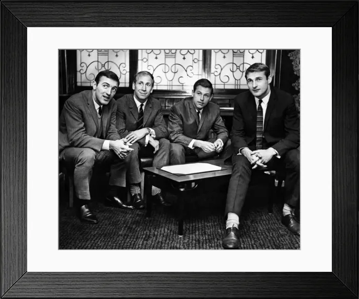 Framed Print : Four members of the England team relax at their Liverpool Hotel. Left to Right Framed Print : Four members of the England team relax at their Liverpool Hotel. Left to Right