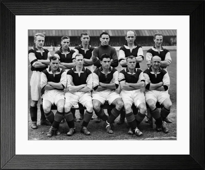 Framed Print : Scunthorpe United team pose for a group photograph Left to right: Back row: Barker