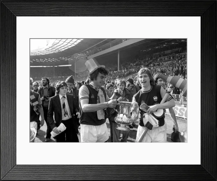 Framed Print : FA Cup Final at Wembley Stadium West Ham 2 v Fulham 0 Trevor Brooking with Framed Print : FA Cup Final at Wembley Stadium West Ham 2 v Fulham 0 Trevor Brooking with
