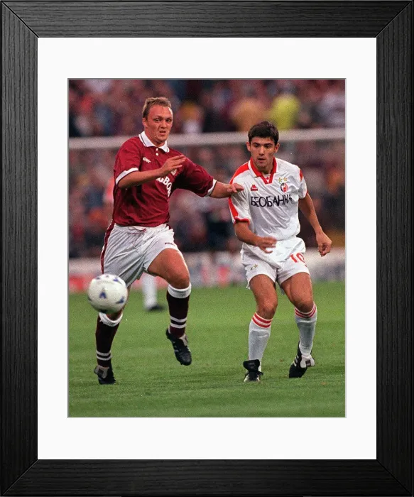 Framed Print : European Cup Winners Cup Preliminary Qualifier Second Leg at Tynecastle August 1996 Framed Print : European Cup Winners Cup Preliminary Qualifier Second Leg at Tynecastle August 1996