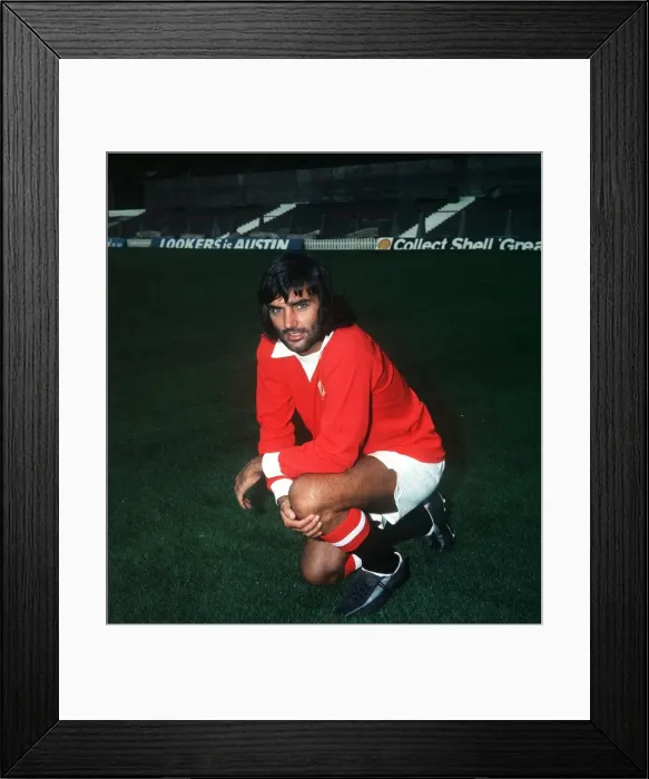 Framed Print : George Best Manchester United football beard 1972 Framed Print : George Best Manchester United football beard 1972