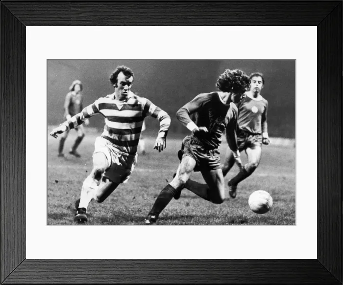 Framed Print : European Cup Winners Cup Quarter Final First Leg at Park Head Match 1976 Celtic 1 v Framed Print : European Cup Winners Cup Quarter Final First Leg at Park Head Match 1976 Celtic 1 v