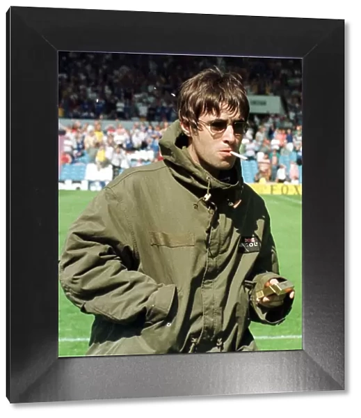 Liam Gallagher at Maine Road football ground August 1997 to watch the Manchester City v