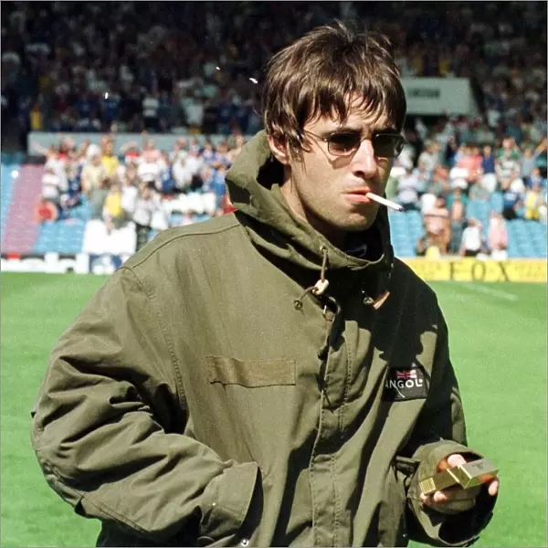 Liam Gallagher at Maine Road football ground August 1997 to watch the Manchester City v