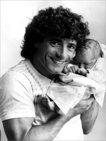 Kevin Keegan and new born daughter Sarah Marie after his wife gave birth to a baby