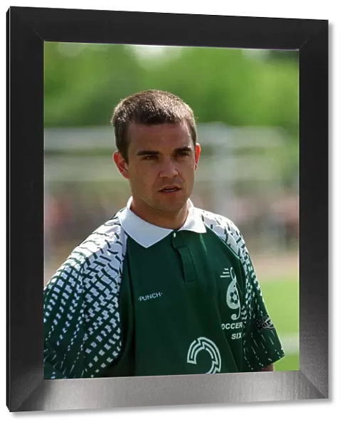 Robbie Williams Singer May 1998 Pop star playing in a celebrity football match