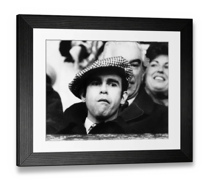 Framed Print : Elton John pop singer watches his favourite football team Watford lose Framed Print : Elton John pop singer watches his favourite football team Watford lose