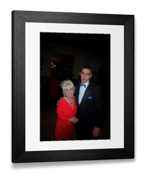 Framed Print : Vivvy Jones Football  /  Actor November 98 Footballer turned actor with Barbara Windsor