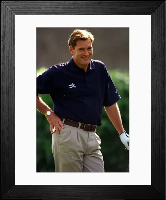 Framed Print : Glenn Hoddle England Manager plays golf June 1998 on rest day during the World Cup Framed Print : Glenn Hoddle England Manager plays golf June 1998 on rest day during the World Cup