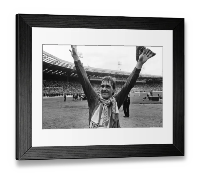 Framed Print : Kenny Dalglish football 1986 after Liverpool won the FA Cup Liverpool 3 Everton 1