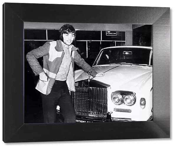 George Best with his new Rolls Royce car 1973