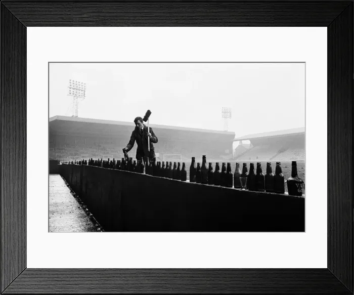 Framed Print : Aftermath of the bottle-party at Anfield after the Liverpool played Celtic in Framed Print : Aftermath of the bottle-party at Anfield after the Liverpool played Celtic in