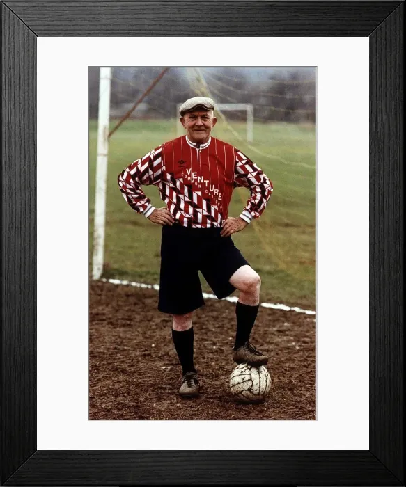 Framed Print : Doug Ryder OAP Sunday park footballer A©Mirrorpix