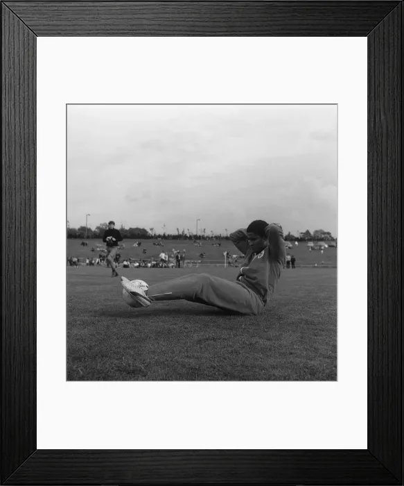 Framed Print : Manchester United v Benfica European Cup Final May1968 Eusebio in training for