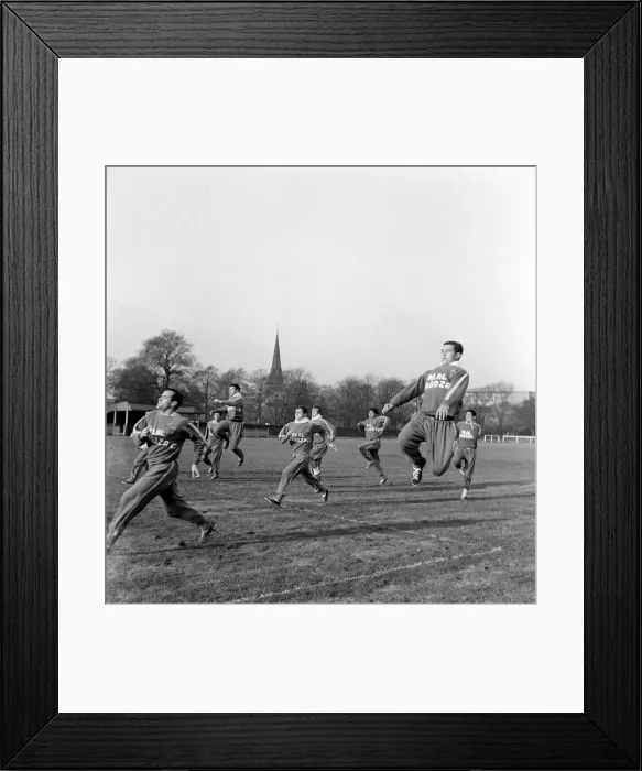 Framed Print : The Real Zaragoza team of Spain training before their match with Everton in the European Framed Print : The Real Zaragoza team of Spain training before their match with Everton in the European