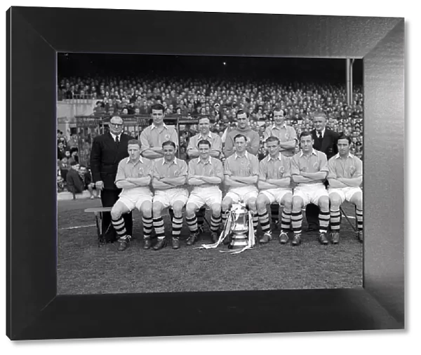 Arsenal football team line up for a team photograph with the FA Cup May 1950 Back